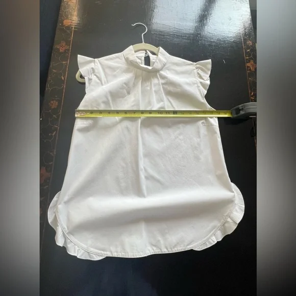 Shanghai Tang Elegant White Ruffle Blouse Size 40 (4) - Picture 5 of 7